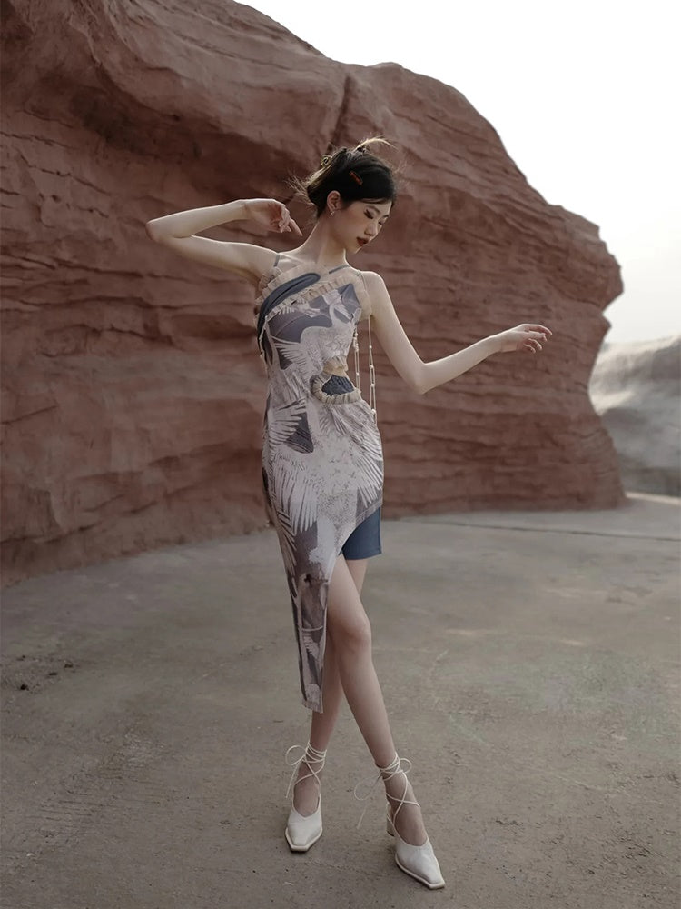 One-piece&Inner-Pants Nichi Tight Asymmetry Set-up