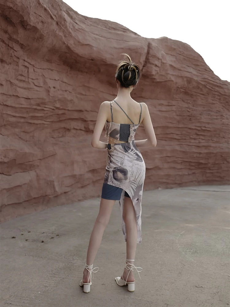 One-piece&Inner-Pants Nichi Tight Asymmetry Set-up