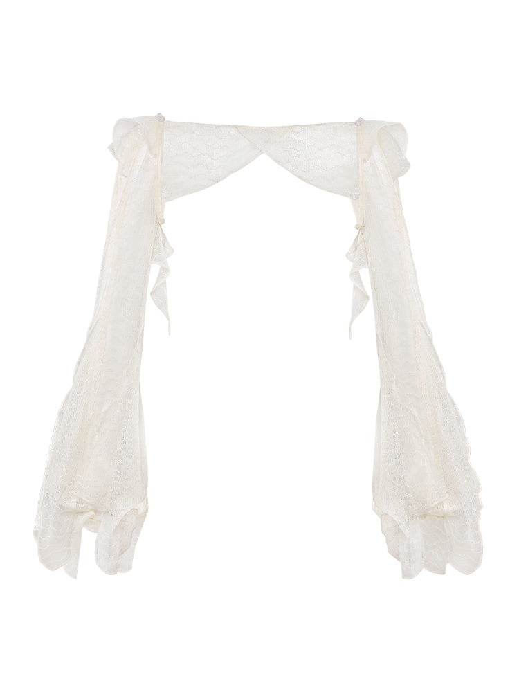 Fairy Fluffily Lace Lace-up One-piece&Cardigan