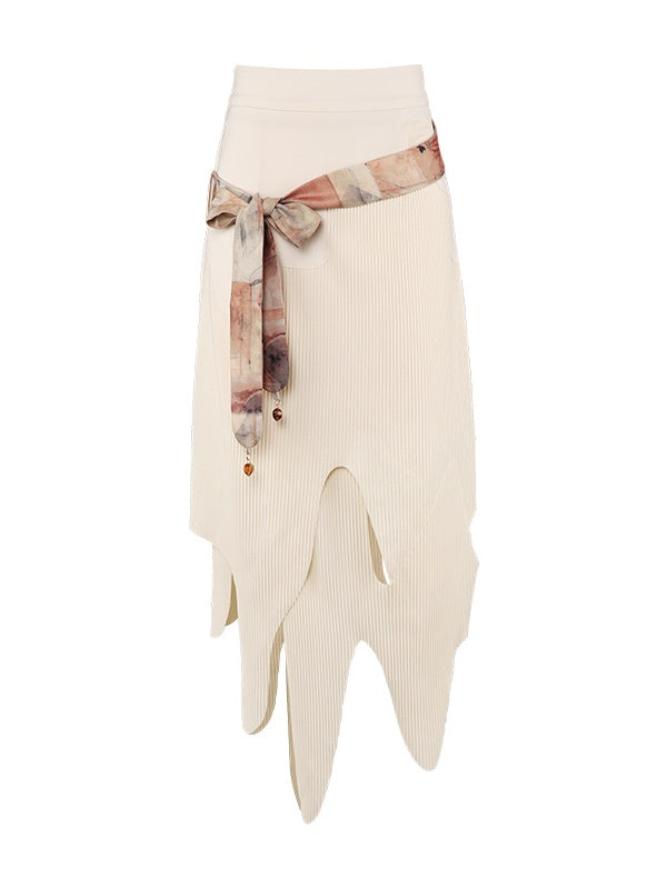 Unique Retro Frill Asymmetry Bustier&Skirt