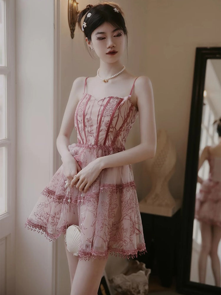 Princess Dress Flower Lace One-piece&Cardigan