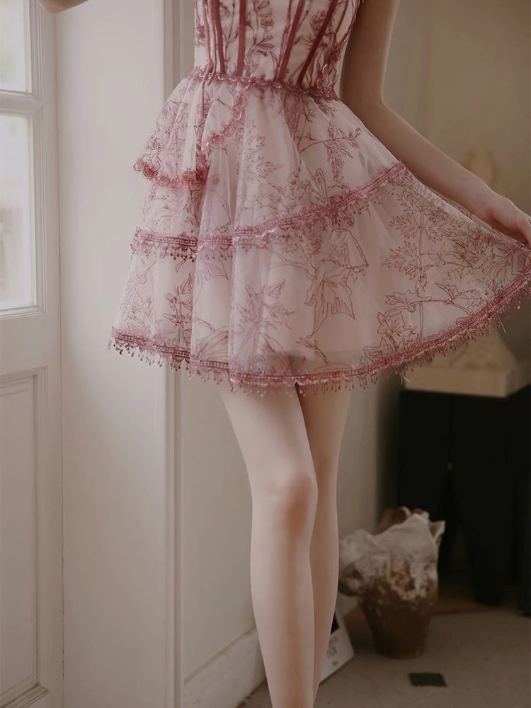 Princess Dress Flower Lace One-piece&Cardigan