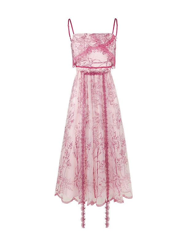 Princess Dress Flower Lace One-piece&Cardigan
