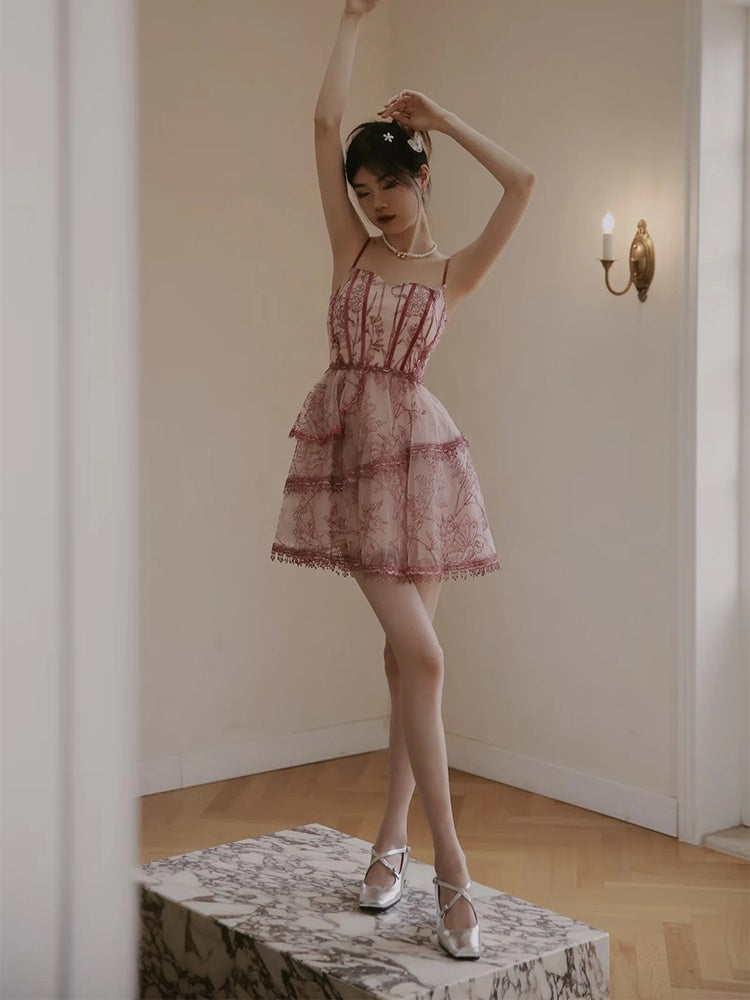 Princess Dress Flower Lace One-piece&Cardigan