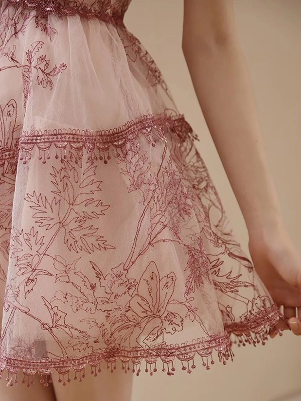 Princess Dress Flower Lace One-piece&Cardigan