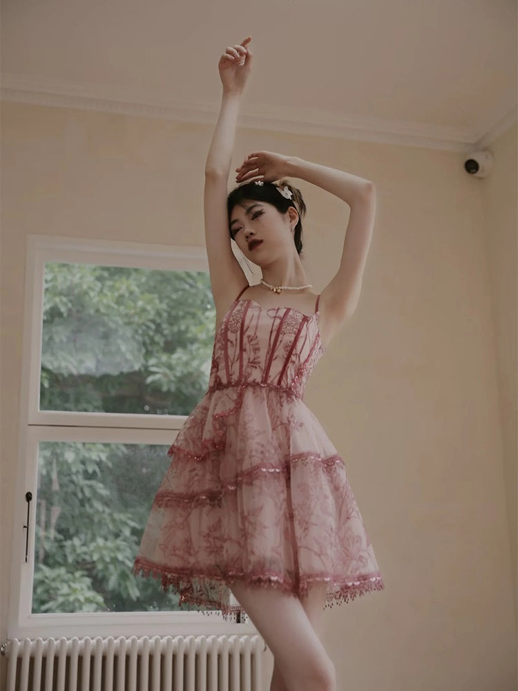 Princess Dress Flower Lace One-piece&Cardigan