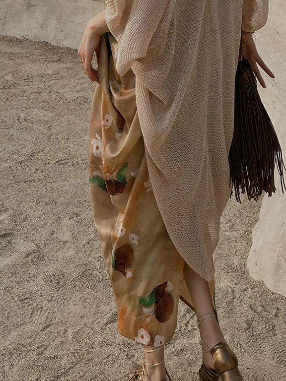 Flower Retro Ciffon Long Summer One-piece