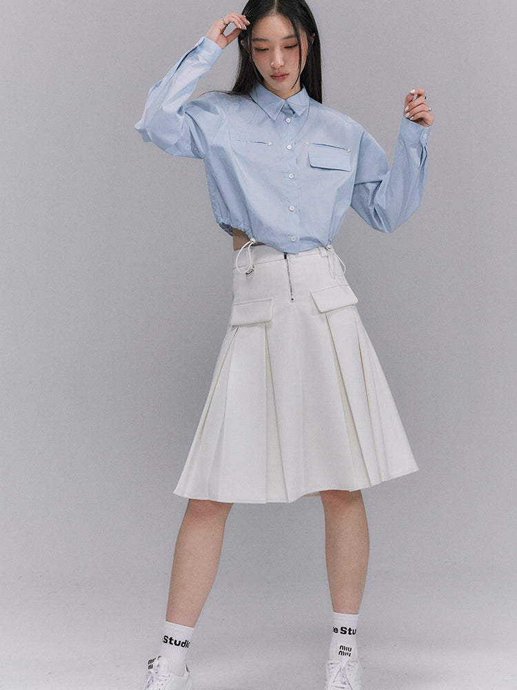 Natural Zip-Pocket Simple Cichi Shirt