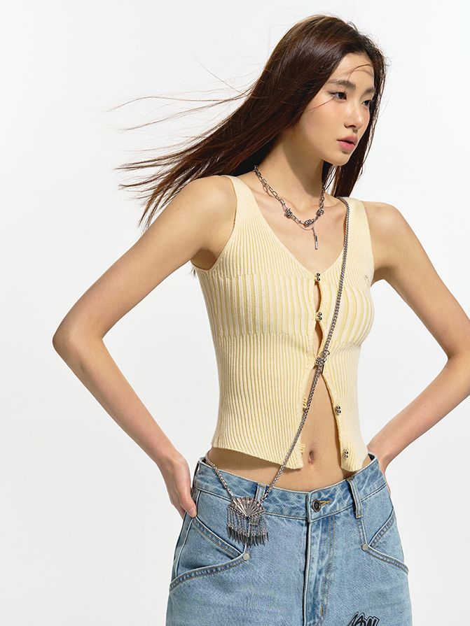 Sleeveless Thin Tight Summer-Knit