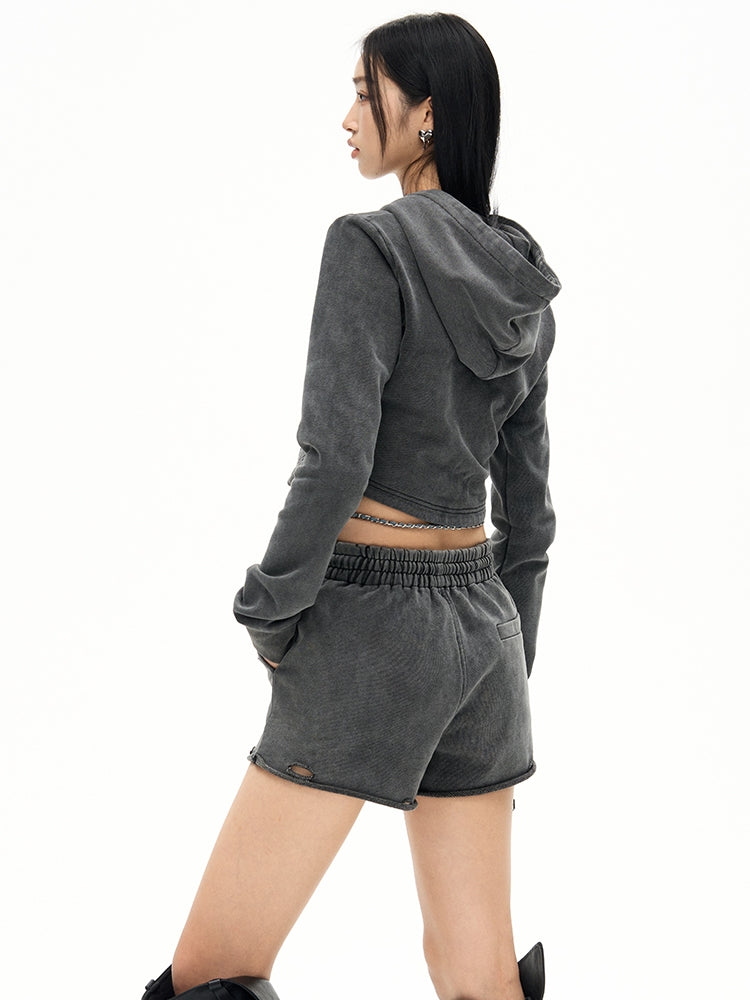 Casual Faded Set-Up Vintage Parka&Short-Pants