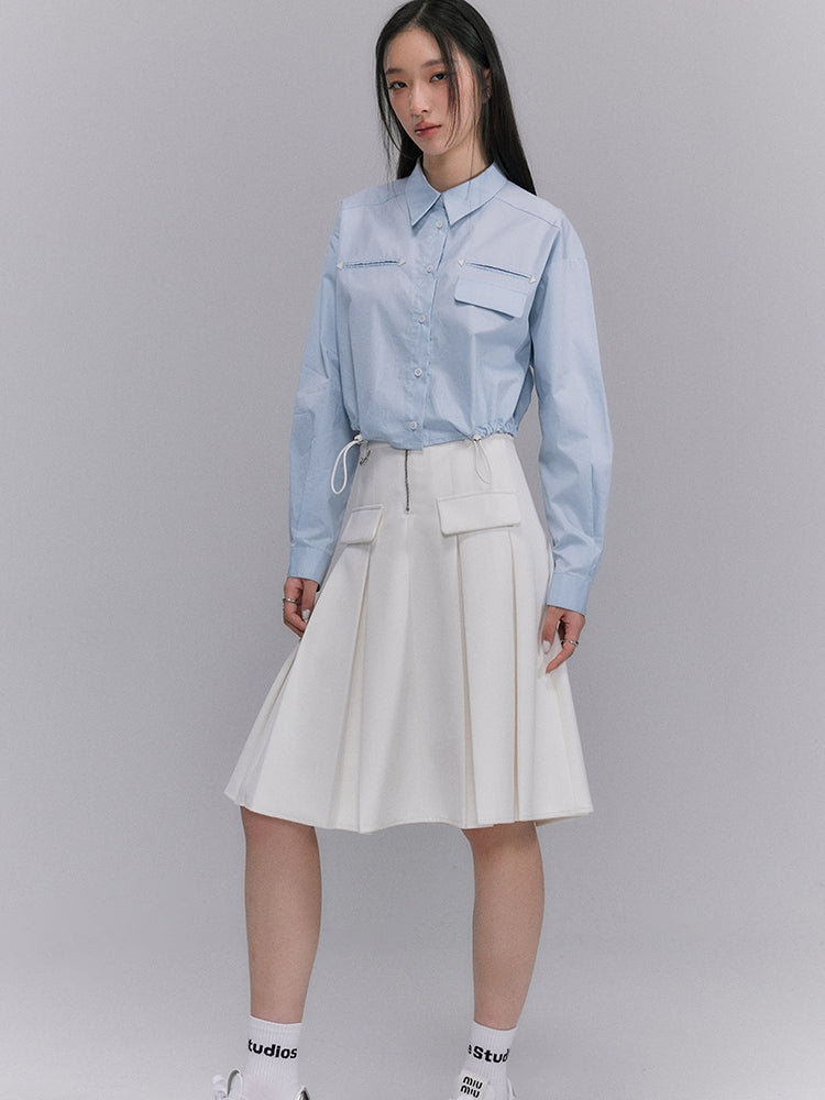 Natural Zip-Pocket Simple Cichi Shirt