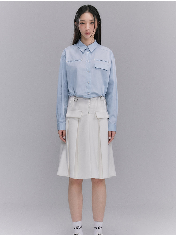 Natural Zip-Pocket Simple Cichi Shirt