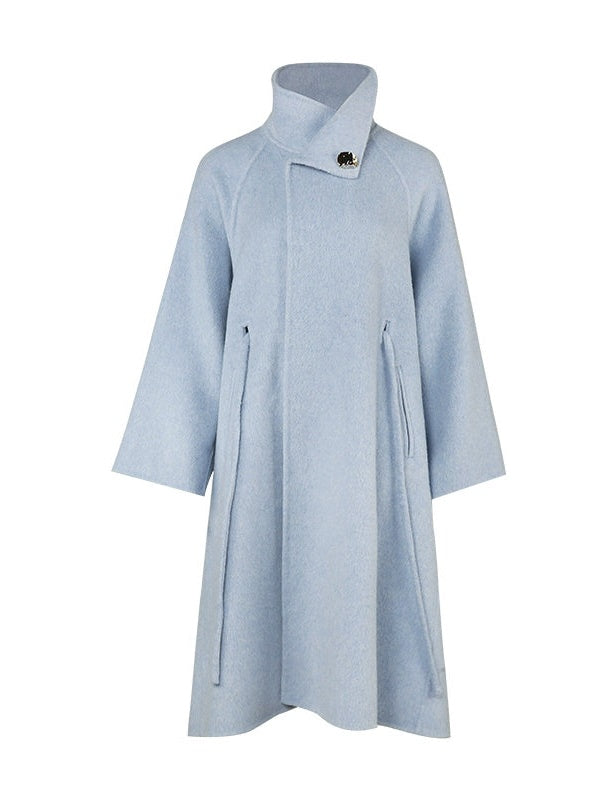 French-style Wool Poncho Coat