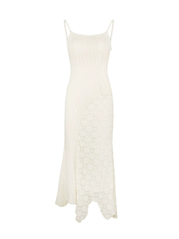 Fairy Style Mermaid Slip Dress & Asymmetry Lace Top & Belt