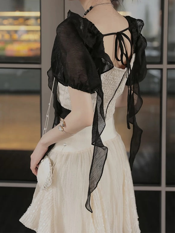 European-style Lace Embroidery Top & Pleat Skirt