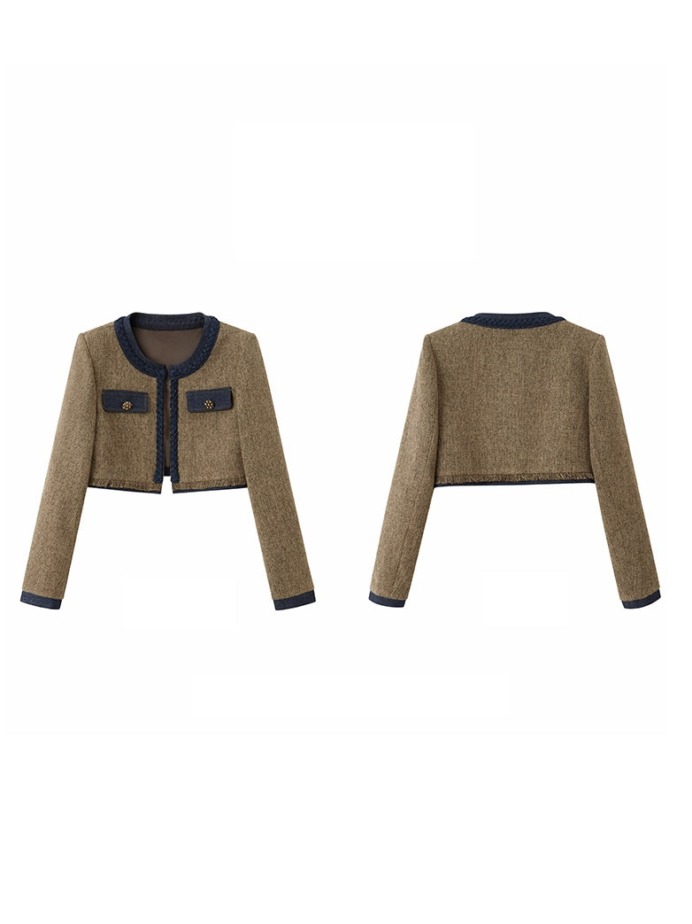 Chic Tweed Short Jacket ＆ Slip Skirt