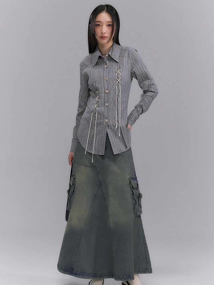 Slim Lace-up Cowgirl Shirt