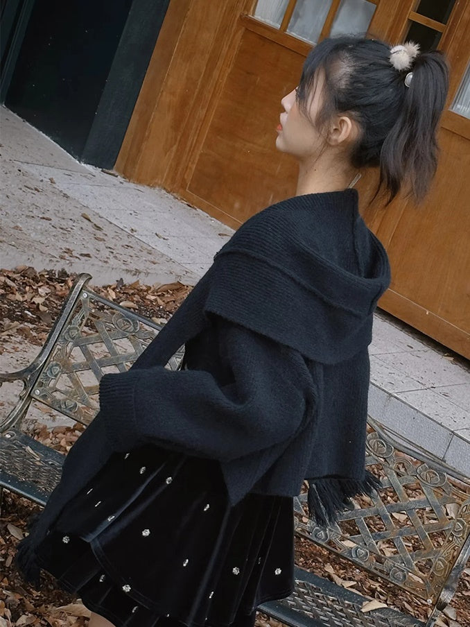 Hooded Cardigan Knitted Jacket