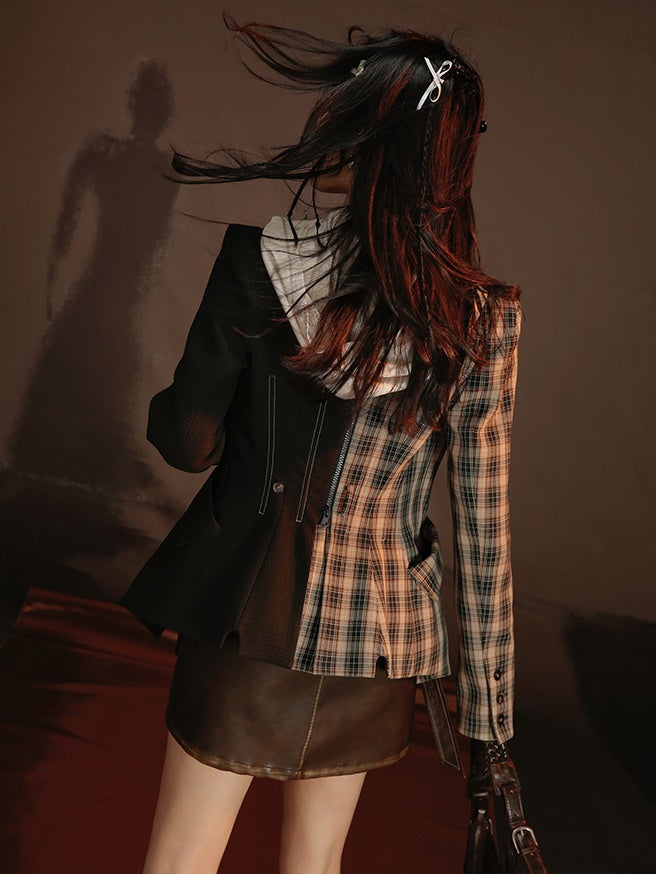 Strap Design Waist Slim Street Jacket