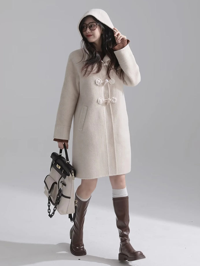 Double-sided Woolen Hooded Coat