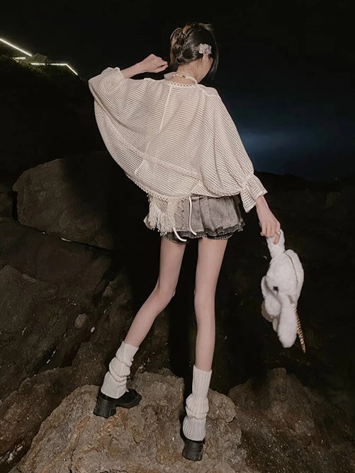 Y2k Pleated Denim Skirt Pants