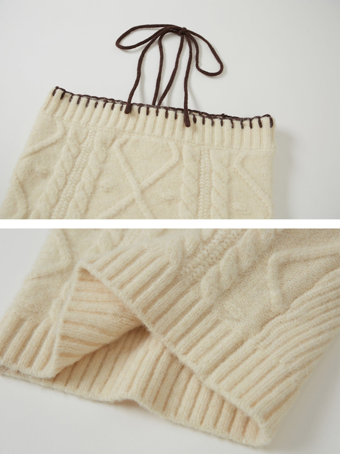 Hanging Neck Tube Top & Shawl Cardigan Set-up