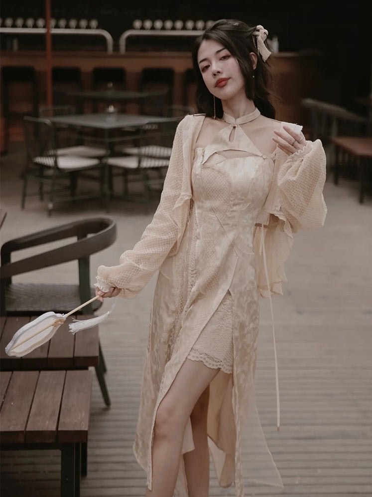Lace Stitch Fairy Dress & Sunscreen Top