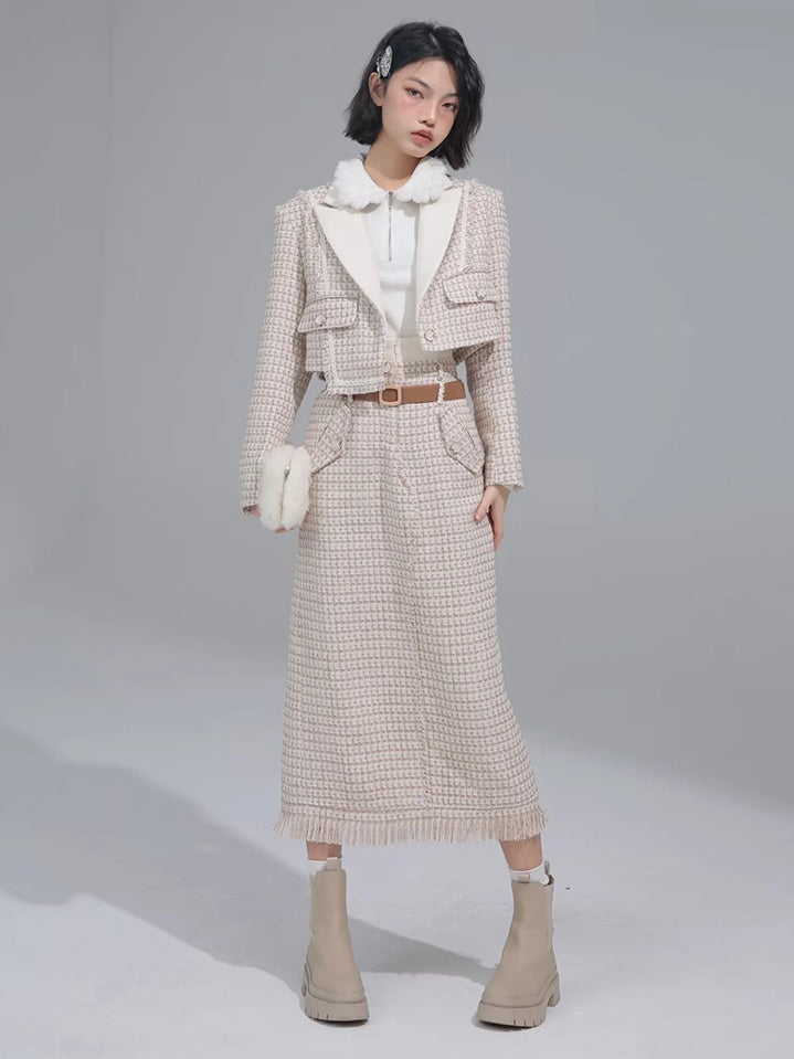Tweed Short Jacket & Skirt