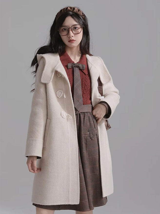 Double-sided Woolen Hooded Coat
