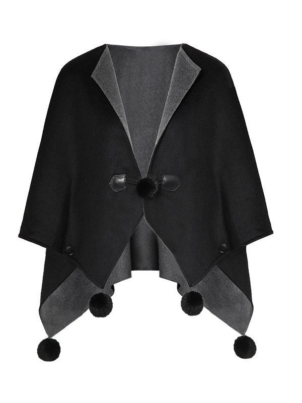 Double-faced Wool Cloak Coat