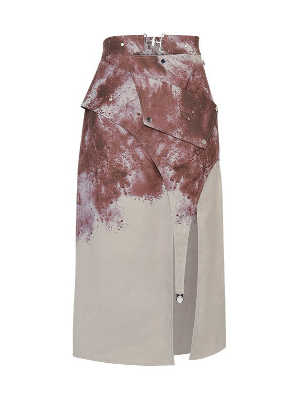 Ink Printed Slit Skirt