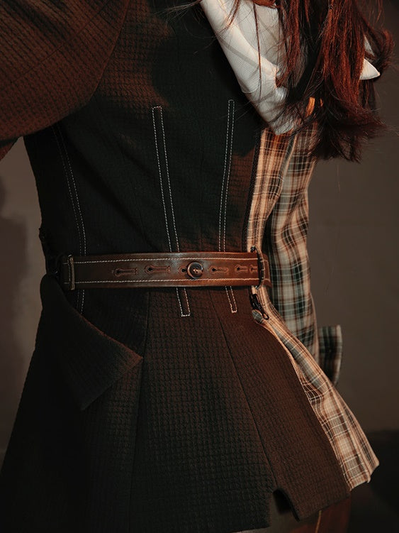 Strap Design Waist Slim Street Jacket