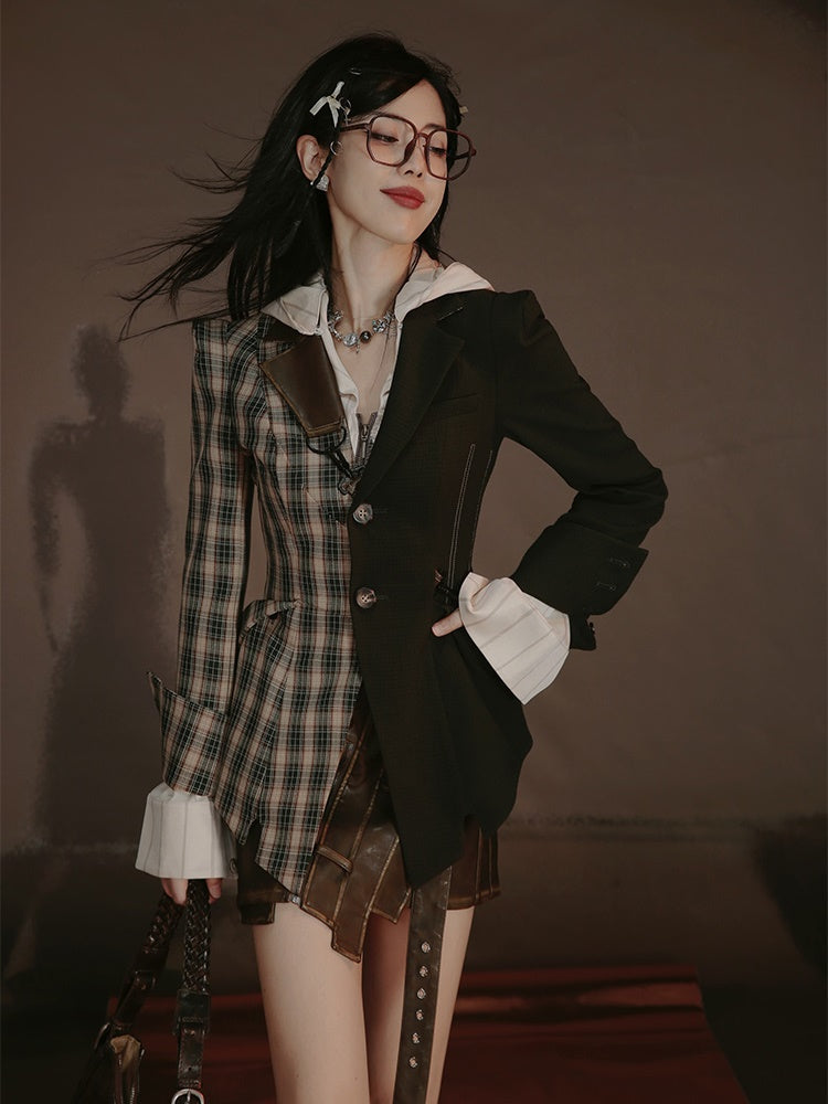 Strap Design Waist Slim Street Jacket