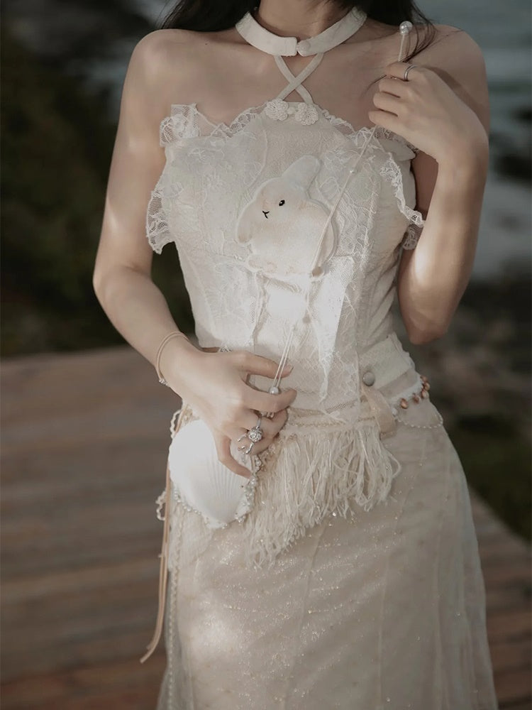 Chinese Style Two-piece Top & Jacquard Skirt