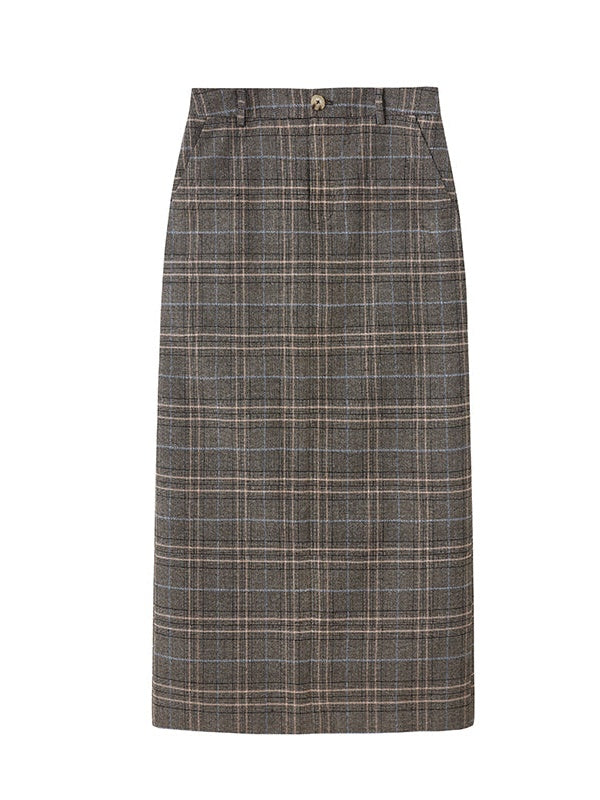 Plaid Bow Cropped Camisole & Long Skirt