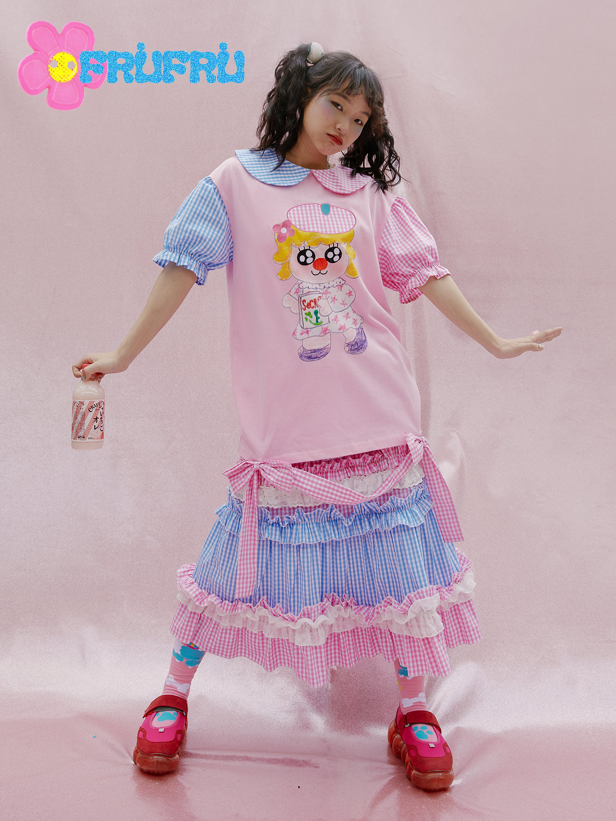 GinghamCheck Frill Skirt