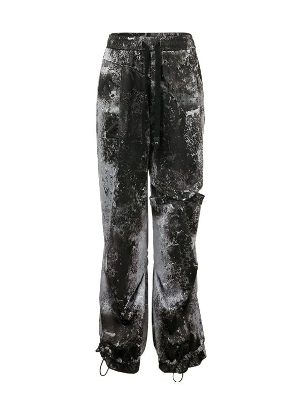 Graffiti Print Parka & Camisole Set & Cutout Pants & Slit Skirt