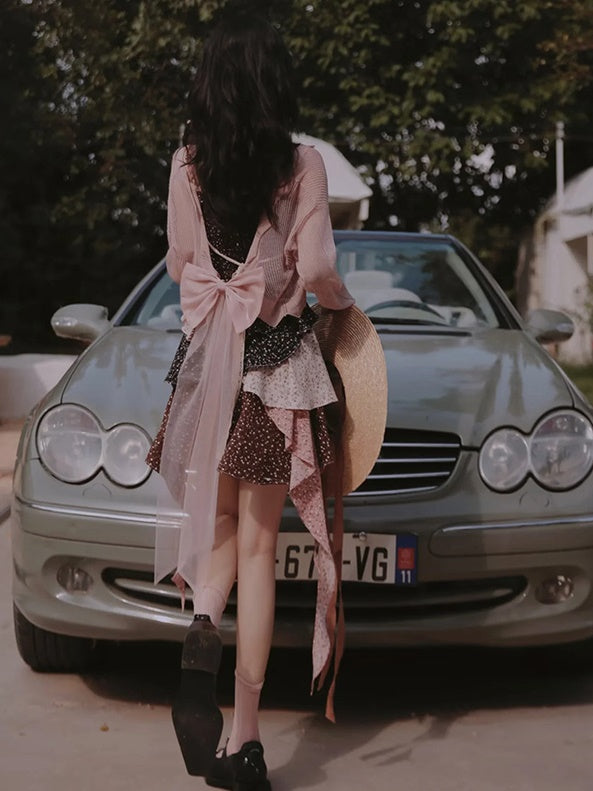 Broken Flowering Camisole&Skirt Set-up& Dress & Ribbon Cardigan