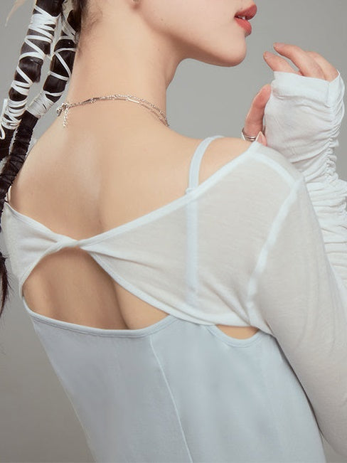 Lace Ballet Suspender Dress & Sleeve Top