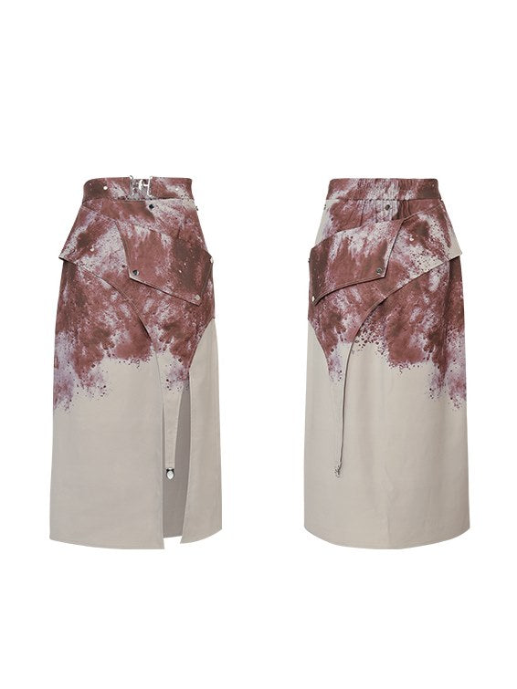 Ink Printed Slit Skirt