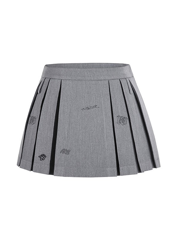 Graffiti Pleated Skirt