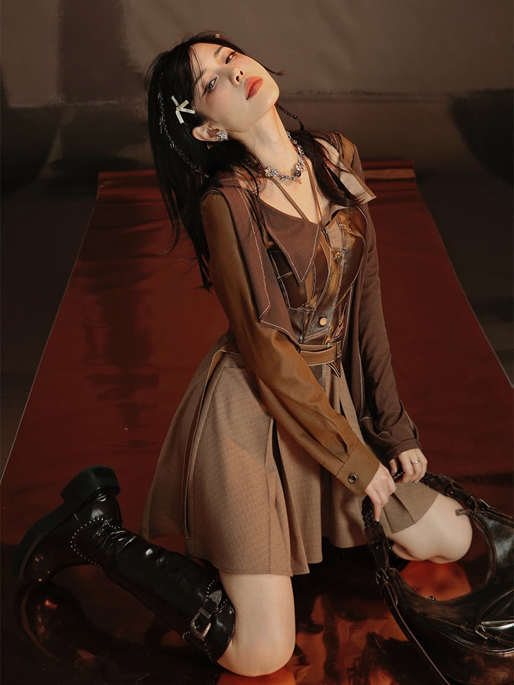 Different Material Switching Dress