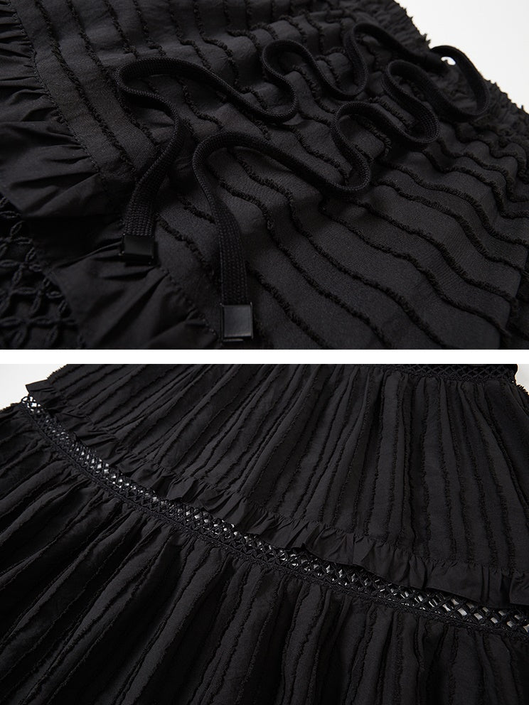 2Way Hollow Lace Cake A-Line Skirt