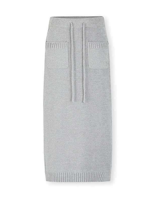 Relaxing Hooded Knitted Parka & Skirt & Pants