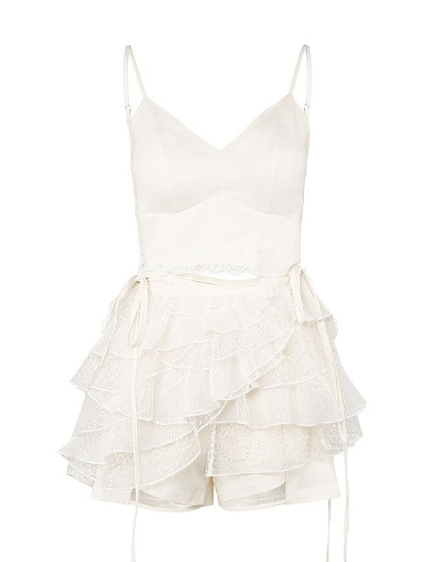 Bunny Length T-shirt & White Lace Set-up