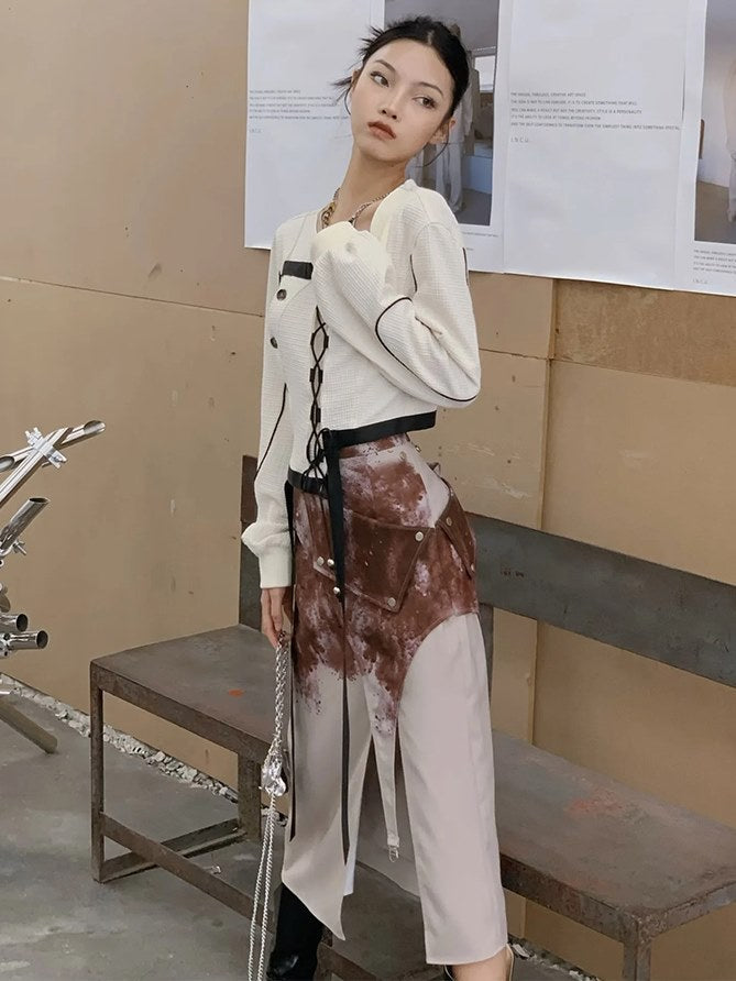 Ink Printed Slit Skirt