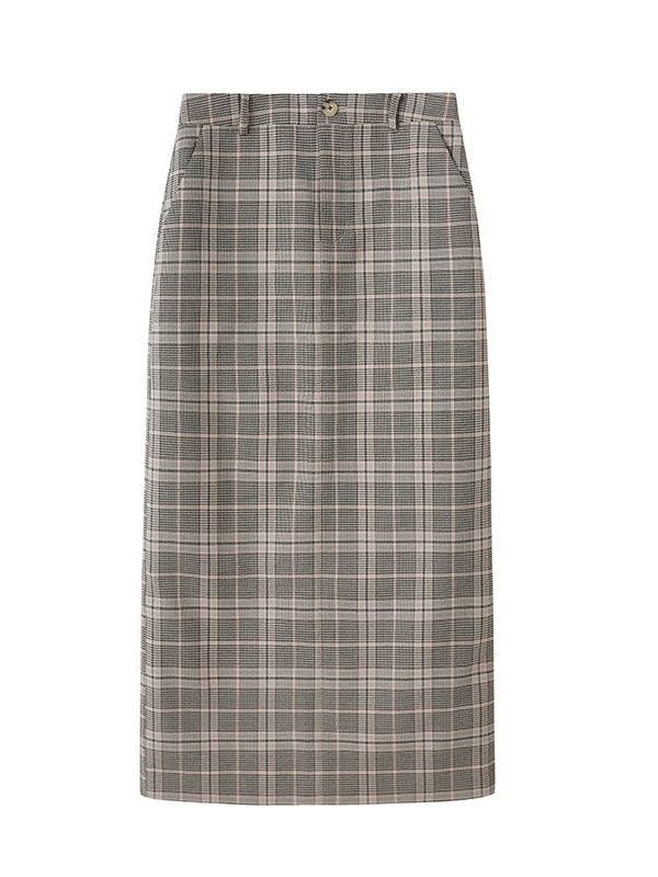 Plaid Bow Cropped Camisole & Long Skirt