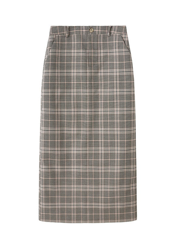 Plaid Bow Cropped Camisole ＆ Long Skirt