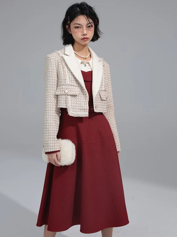 Tweed Short Jacket & Skirt