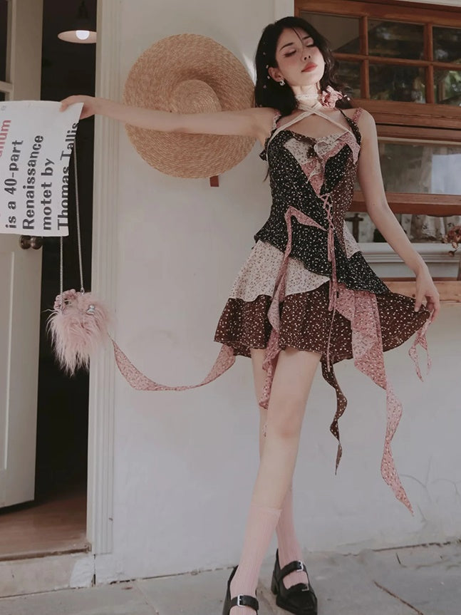 Broken Flowering Camisole&Skirt Set-up& Dress & Ribbon Cardigan